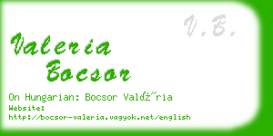 valeria bocsor business card